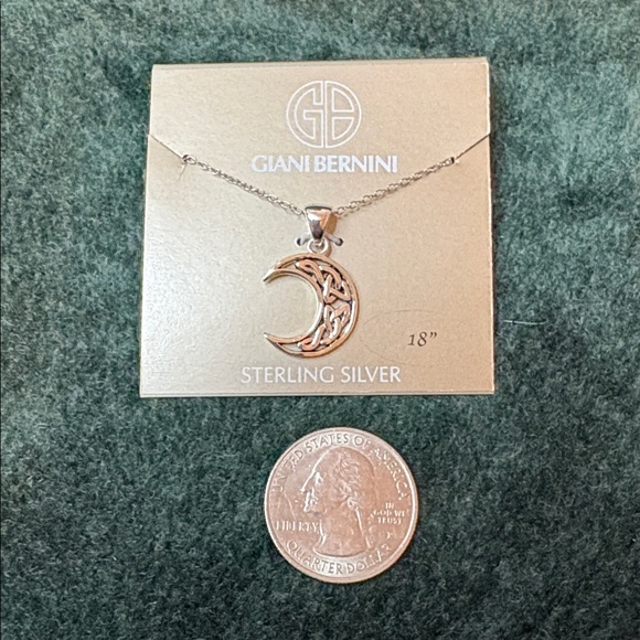 Giani Bernini Silver Crescent Necklace - Picture 5 of 5